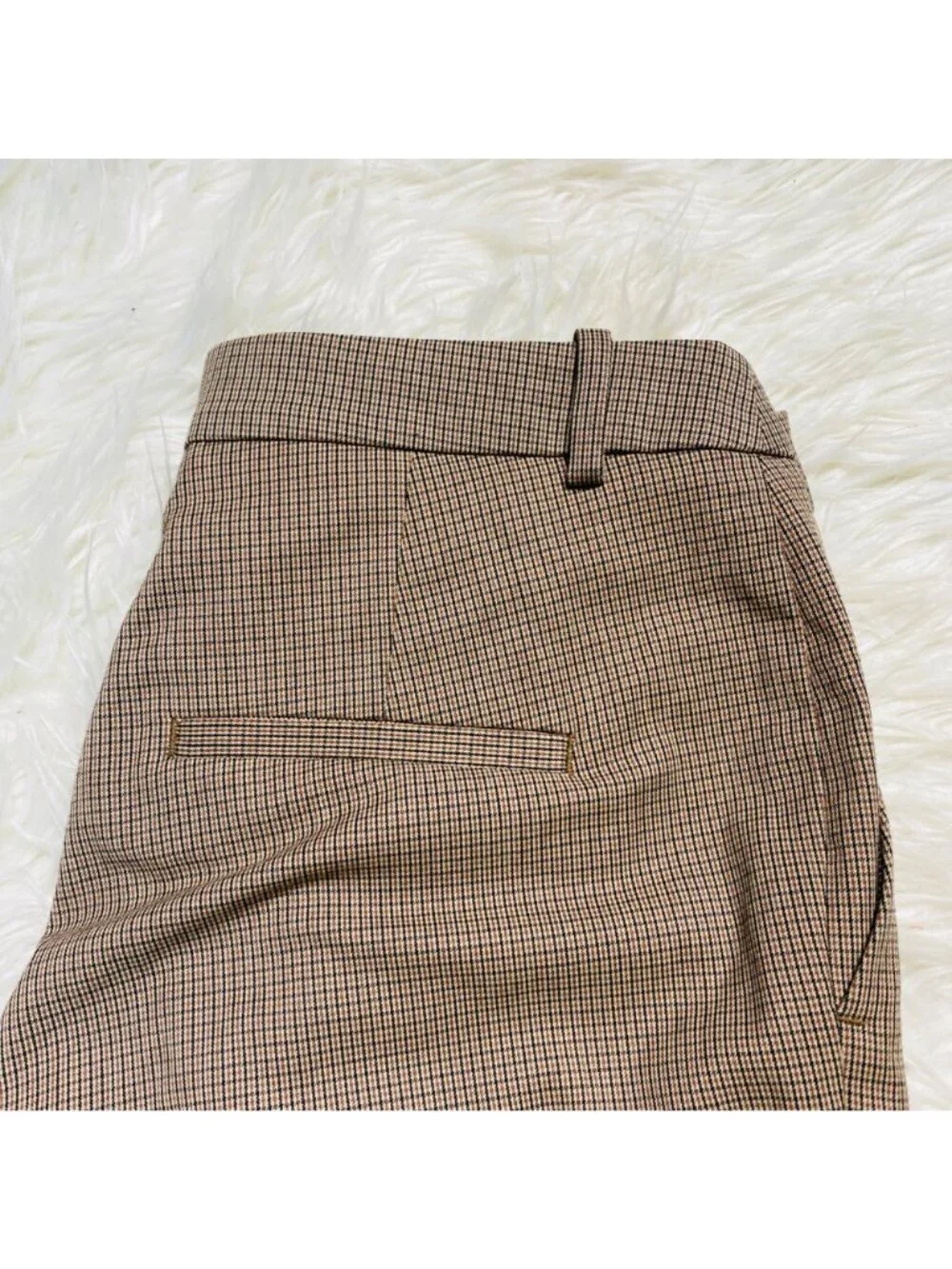 HM Pant Womens 6 Checked Plaid Brown Dress Pants Straight Career Collegiate Prep